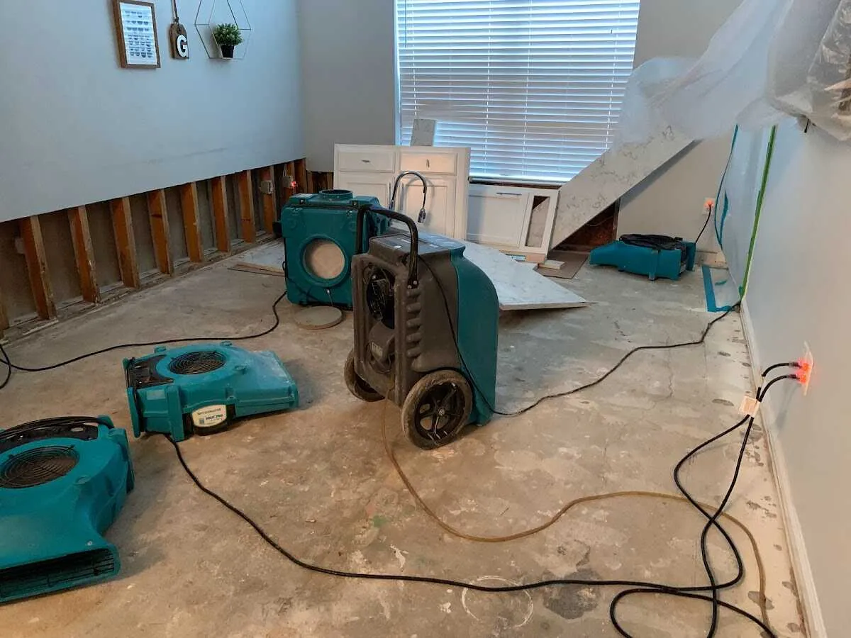 Dehumidifier in flood-cut room for Water Damage Restoration in Haverstraw